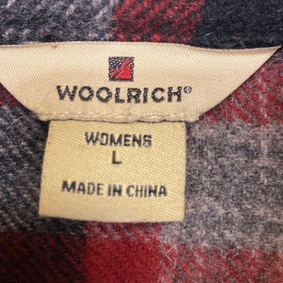 Vintage WoolRich Pea Coat Plaid Wool double breasted Burgundy Black gray size L - Picture 9 of 17